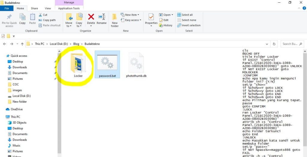 cara mengunci folder di pc